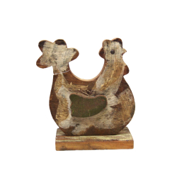 Kura z drewna egzotycznego Vintage 20x23cm